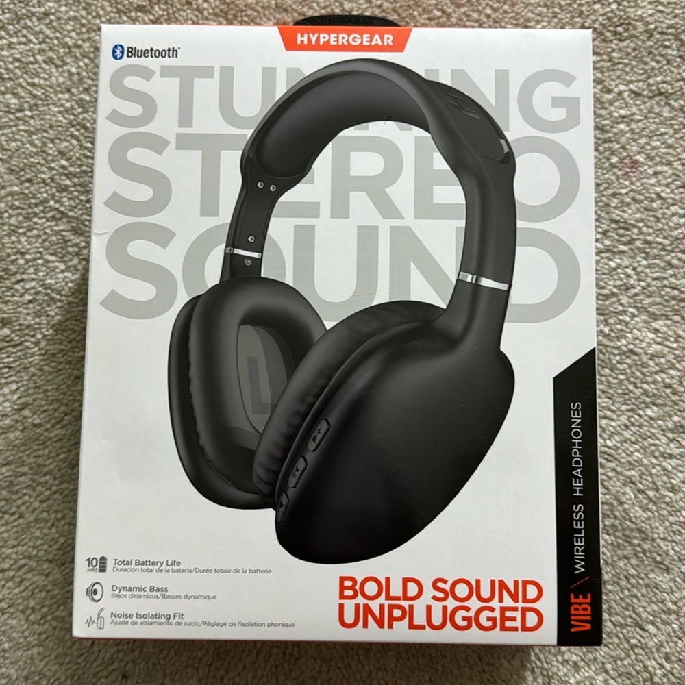 Bluetooth Wireless Headphones with Built-In Mic & Controls, HyperGear Over Ear N